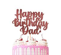 Happy Birthday Dad Cake Topper Glitter Cardstock Party Favour Party Decoration Cake Toppers (ROSE GOLD)
