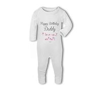 Happy Birthday Daddy. I Love You with Personalised Name - Baby Romper Suit, New Born