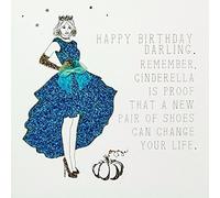 Happy Birthday Darling / Cinderella - Quality Handmade Open Birthday Card - RB10