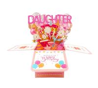 Happy Birthday Daughter Pop Up Card, Personalized 3D Birthday Greeting Card with Envelope, Creative Pop Up Happy Birthday Card for Daughter from Parents, Party Decoration Keepsake