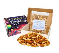 Happy Birthday Deluxe Mixed Nuts Gift Box - Premium Nut Selection Almonds, Walnuts, Cashews & Peanuts | Luxury Savoury Hamper