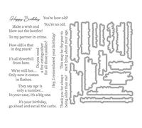 Happy Birthday Dies and Stamps Sets for Card Making You're How Old ? It's Your Birthday,Go Ahead and Eat All the Carbs Metal Cutting Dies and Transparent Silicone Seal Stamp for Paper Crafting