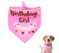 Happy Birthday Dog Bandana Girl Dog Birthday Accessories Decorations Pink for Small Large Dogs Triangle Scarf Bday Gifts for Dogs Girls Small Large Medium Dog Bandanas Girl