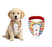 Happy Birthday Dog Bandana with Bowtie, Pet Birthday Outfit Costume | Adjustable Adhesive Closure, Colorful Design, Lightweight, Breathable, Washable, for Small Medium Large Dogs