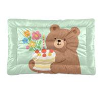 Happy Birthday Dog Yellow Washable Dog Cat Bed Soft Comfortable Anti-Slip Bottom Pet Mat for Large Jumbo Medium Small Dogs 36" x 24"