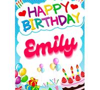 Happy Birthday Emily: Birthday Sketchbook and Notebook for Doodling, Sketching, Drawing, Painting, Diary Birthday gift for Girls: 120 Pages, 8.5*11 inch