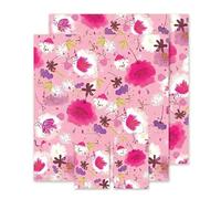 Happy Birthday Floral Wrapping Paper Gift Wrap 2 Sheets & 2 Matching Tags - Bundled by GetInStyle Shop