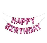 Happy Birthday Foil Balloon Set for Bday Decoration, Set of 1 Shiny Shimmery Reusable Heart Printed Cute Ballons, Alphabet Letter Baloons for Party Decoration with Glue Tape (Pack of 1, Blue)