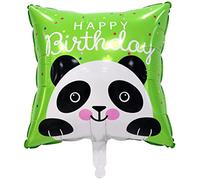 Happy Birthday Foil Balloon with Cute Panda Motif, Perfect for Birthday Parties, Kids Parties, Decoration, Surprise Gift, Durable and Reusable, Pillow Shape, 44 x 54 cm