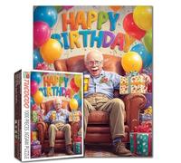 Happy Birthday for Grandpa 1000 Piece Jigsaw Puzzles for Adult Happiness Old Man Jigsaw Puzzle Birthday Party 1000 Pieces Puzzles 20''x27”inch DIY Craft Puzzle Art Home Wall Decor Family Challengings