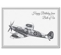 Happy Birthday from Both of Us card - Unique Design - Unusual Fine Art Spitfire - Premium quality greetings - Superior printing - Special wishes to friend or relative