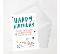 Happy Birthday From The Cat Family Member Greetings Card - Large Card