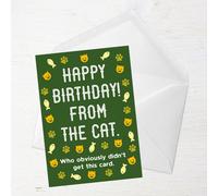 Happy Birthday From The Cat Greetings Card - Large Card