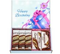 Happy Birthday Galaxy Chocolate Gift Box, 3 Hot Chocolate Sachets, Smooth Milk Chocolate Bars 42g, Minstrels & Ripple 33g, Birthday Chocolate Hamper, Party Gift for Kids & Chocolate Lovers