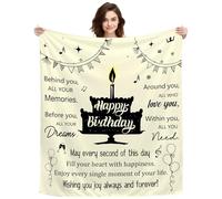 Happy Birthday Gift for Men or Women Throw Blanket Gift for Someone Who Is Turning 6th- 100 Years Old Family Members Friends Decor Blanket Original Present (Happy Birthday)
