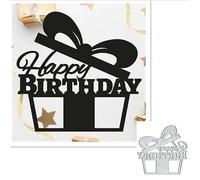 Happy Birthday Gift Metal Die Cuts, Happy Birthday Gift Cutting Dies Cut Stencils DIY Scrapbooking Cards Decorative Embossing Paper Dies for Album Card Scrapbooking Making