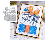 Happy Birthday Gift Metal Die Cuts,Spring Sunflower Frame Leaf Cutting Dies Cut Stencils for DIY Scrapbooking Album Decorative Embossing Paper Dies for Card Making