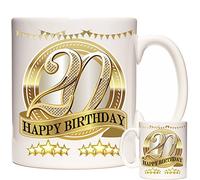 HAPPY BIRTHDAY GIFT MUG, 20th Birthday Ceramic Gift Mug. Super gift for someone celebrating their 20th birthday. Ideal Birthday Present Mug. This Can Be Personalised