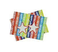 Happy Birthday Gift Wrapping Paper - 2 Sheets (50x70cm) + 2 Matching Tags | 100% Recyclable | Eco-Friendly