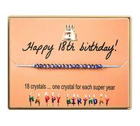 Happy Birthday Gifts Bracelet Crystal Beads Bracelet Gift For Women Girls 11th 12th 13th 14th 15th 16th 17th 18th 19th 20th 21st 25th Humming Necklace (L, A)