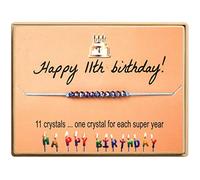 Happy Birthday Gifts Bracelet Crystal Beads Bracelet Gift For Women Girls 11th 12th 13th 14th 15th 16th 17th 18th 19th 20th 21st 25th Humming Necklace