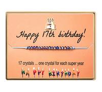 Happy Birthday Gifts Bracelet Crystal Beads Bracelet Gift For Women Girls 11th 12th 13th 14th 15th 16th 17th 18th 19th 20th 21st 25th Humming Necklace