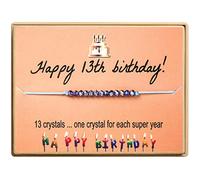 Happy Birthday Gifts Bracelet Crystal Beads Bracelet Gift For Women Girls 11th 12th 13th 14th 15th 16th 17th 18th 19th 20th 21st 25th Humming Necklace
