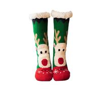 Happy Birthday Gifts For Her Sports Socks Socks Women's Christmas Slipper Socks With Soft Cozy Lined Socks Winter Warm Fuzzy Non Slip Socks For Women Boys Socks Size 123 Junior White Socks (Green, A)