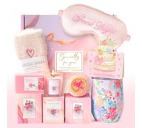 Happy Birthday Gifts for Women Friend Her, Birthday Gift Basket 8pc Presents for Female Wife Girlfriend Teen Daughter Sister Coworker Teacher Girl Unique Pink Tumbler