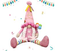 Happy Birthday Gifts for Women, Funny Happy Birthday Gnomes Gifts for Women Best Friends Mom Mother Her Sister Happy Birthday Gift Ideas Birthday Decor Decorations (Happy 60th birthday Women-plush)