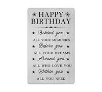 Happy Birthday Gifts for Women Men, Behind You, All Your Memories. Before You, All Your Dreams, Birthday Engraved Wallet Card Presents