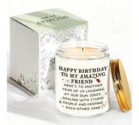 Happy Birthday Gifts for Women, Romantic Lavender Scented Candle - White, Cute Friendship Birthday Present for Best Friend Sister Bestie Coworker Classmate, Funny Gift for Her