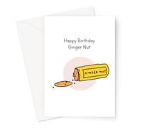 Happy Birthday Ginger Nut Greeting Card | Funny Birthday Card for Ginger, Rude Birthday Card for Ginger, Silly Birthday Card for Ginger