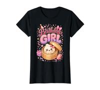 Happy Birthday Girl Kawaii Dumpling Value Graphic T-Shirt, Women, Black, S