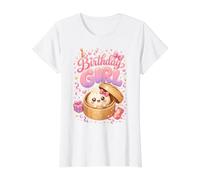 Happy Birthday Girl Kawaii Dumpling Value Graphic T-Shirt, Women, White, L