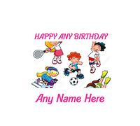 Happy Birthday Girl Sports Various A4 Personalised Easy Peel PRECUT Icing Sheet Cake Topper Birthday