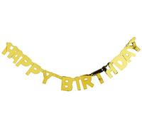 Happy Birthday Gold Deluxe Jointed Banner (1.2 meters) 1 Piece - Premium & Elegant Party Decoration