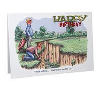 Happy Birthday Golfing Humour Cartoon A5 Funny Blank Greeting Card by Armand Foster