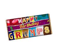Happy Birthday Gramps Chocolate Bar Wrapper Novelty Gift Present ForGrandpa Popo Bampi CH-9514 (without chocolate bar (wrapper only))