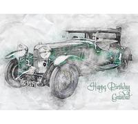 Happy Birthday Grandad Classic Aston Martin Lagonda Car Greeting Card