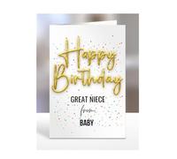 Happy Birthday Great Niece from baby card, present, gifts for men, women, female, male, funny, joke, silly, gag, A5-135_116