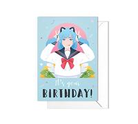 Happy Birthday Greeting Cards - Japanese Style Cute Kawaii Art Card with Envelope (It's Your Birthday!) - code V20