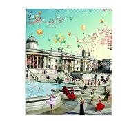 Happy Birthday Greetings Card - Dancers from All Cultures - Outside the London National Gallery