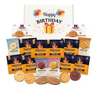 Happy Birthday Hamper Coffee Gift Set Bundle with x8 TrueStart Coffee Bags, x2 Jumbo Stroopwafels and Individually Wrapped Border Biscuits - Birthday Hampers For Men and Women