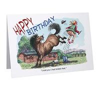 Happy Birthday Horses & Ponies Humour Cartoon A5 Funny Blank Greeting Card by Armand Foster