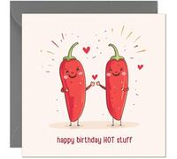 Happy Birthday Hot Stuff! Funny Birthday Card for boyfriend girlfriend Chilli