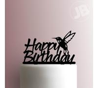 Happy Birthday HummingbirdAcrylic Cake Topper 3mm Thick Premium Laser Cut Cake Decoration for Birthday, Wedding, Baby Shower & Party Cakes Durable Reusable