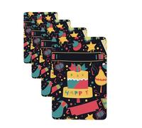 Happy birthday images Car Air Freshener Cards for Women Men 4 Pack Cute Car Accessories Long Lasting Scent Car Diffuser Hanging Auto Aromatherapy Tablets Car Fresheners Gifts