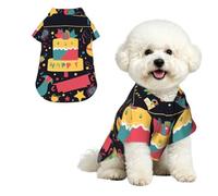 Happy Birthday Images Dog Shirt Breathable Dog Summer Clothes | Large Stylish Dog Beach Outfit - Lightweight Soft Puppy Clothes For Outdoor - Trendy Dog Polo T-Shirts With Pattern