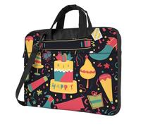 Happy Birthday Images Laptop Bag 13-15.6Inch, 360° Protective Laptop Sleeve Case Shockproof Messenger Shoulder Bag Waterproof Computer Case Carrying Cover Briefcases for Men Women